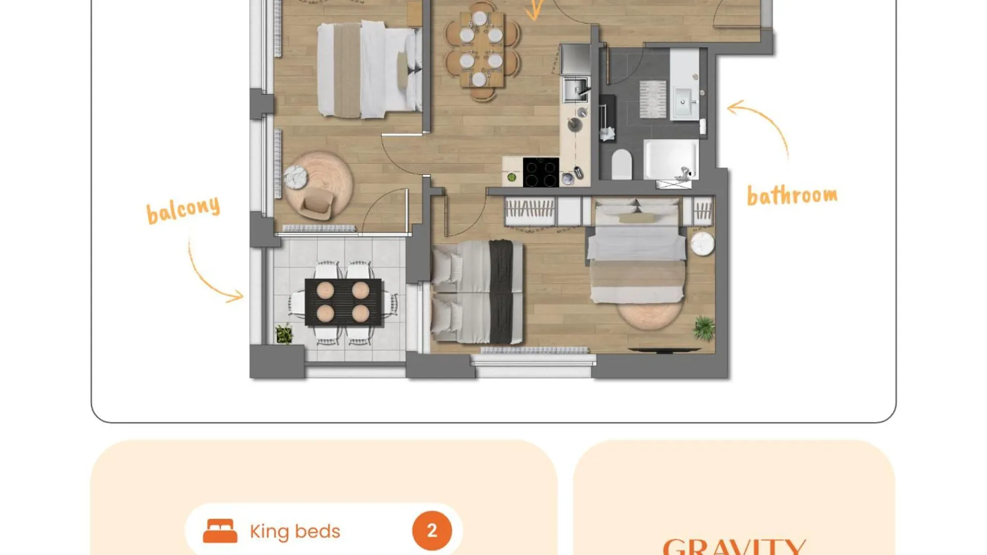 Apartmán Bright 2Br - 7Th Floor, Balcony, Free Parking By Gravity Praha Česká republika
